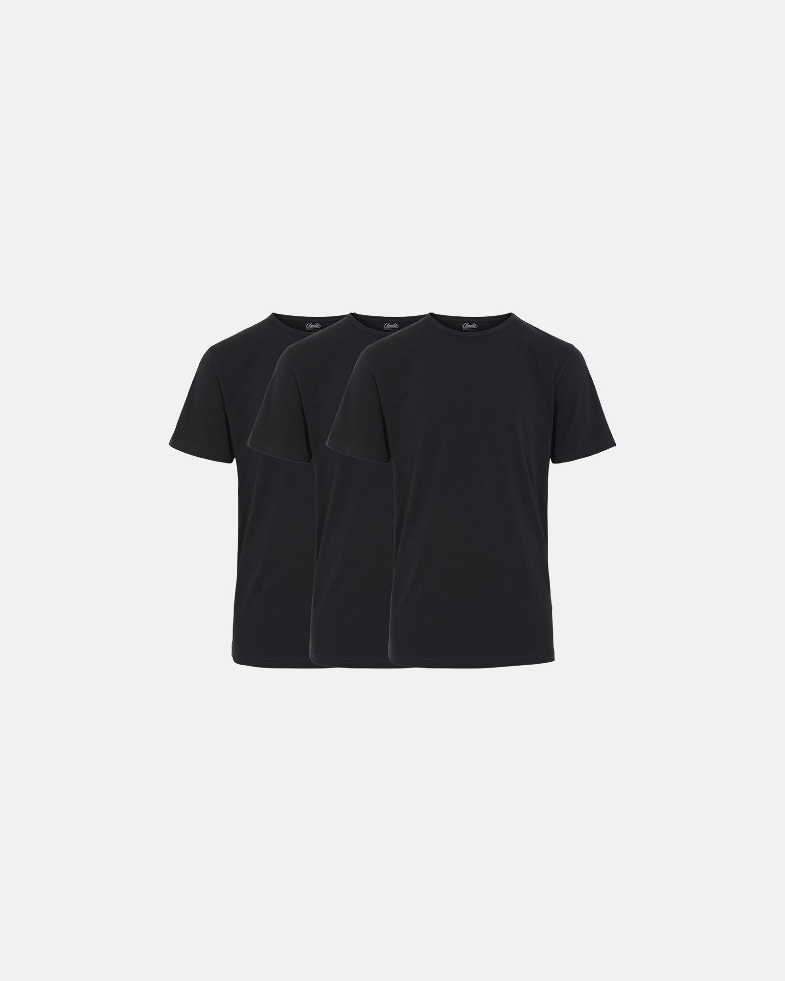 T-shirts 3-pak | Økologisk bomuld | Sort -Claudio T-shirts 3-pak | Økologisk bomuld | Sort -Claudio