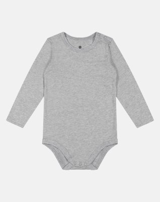 Langærmet body, Bambusviskose, Lysegrå