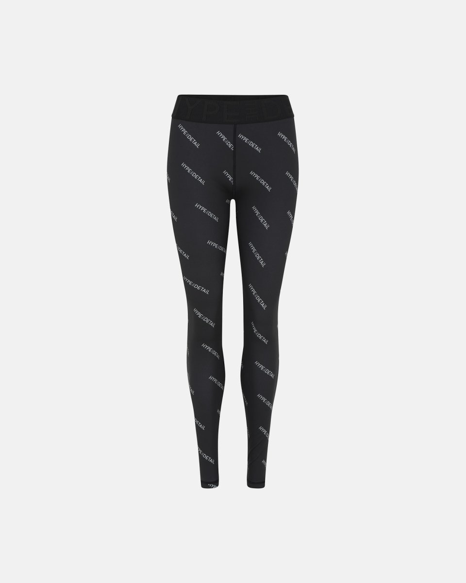 Hype the Detail Leggings "Logo" | Polyester | Sort m. logo - M