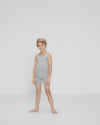 Singlet "kids", 2-pak, Bambusviskose, Grå
