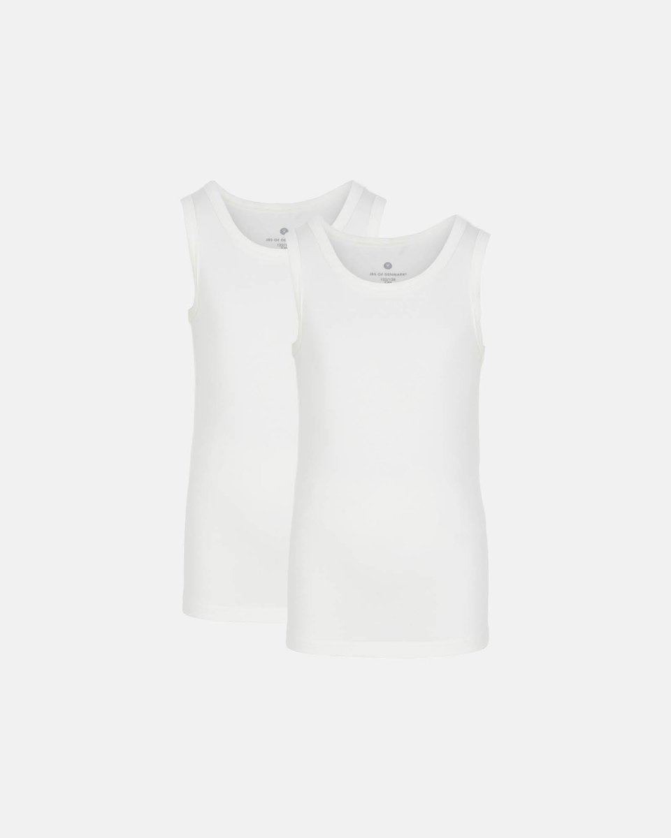 JBS of Denmark Kids Singlet "kids"| 2-pak | Bambusviskose | Hvid - 7/8