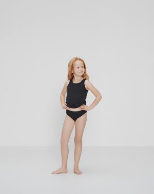 Undertrøje "kids", 2-pak, Bambusviskose, Sort