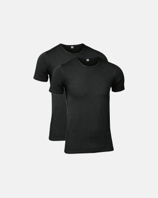 T-shirt "o-neck" 2-pak | Økologisk bomuld | Sort -JBS