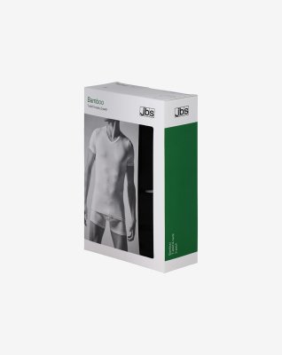 2-pak t-shirt v-hals | bambus | sort -JBS
