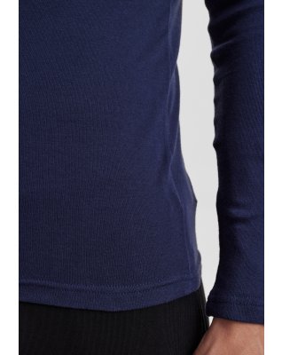 Langærmet t-shirt "grandad", 100% økologisk bomuld, Navy