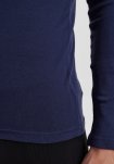 Langærmet t-shirt "grandad", 100% økologisk bomuld, Navy