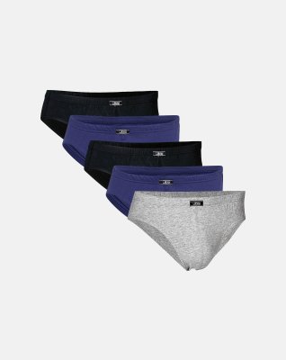 Briefs "mini slip" 5-pak, 100% økologisk bomuld, Multifarvet