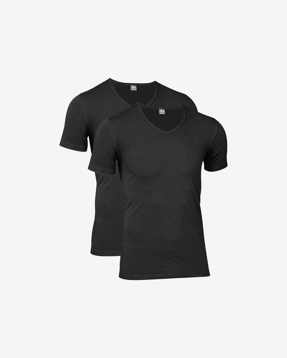JBS T-shirt "v-neck" 2-pak | Bomuld | Sort - S
