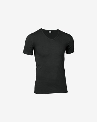 T-shirt "v-neck" 2-pak | Bomuld | Sort -JBS