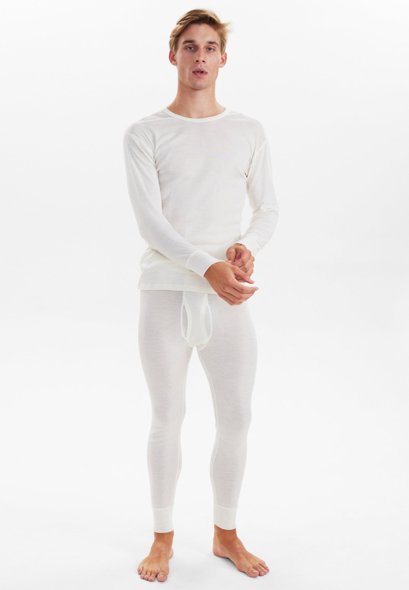 Langærmet t-shirt "wool" | 100% merino uld | Hvid -JBS Langærmet t-shirt "wool" | 100% merino uld | Hvid -JBS