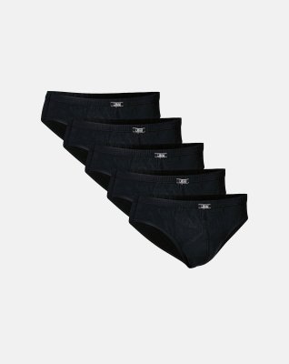 Briefs "mini slip" 5-pak | 100% økologisk bomuld | Sort -JBS