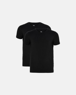 T-shirt "kids" 2-pak | Bambusviskose | Sort -JBS