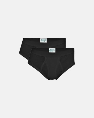 Briefs m. gylp 2-pak | 100% økologisk bomuld | Sort -JBS