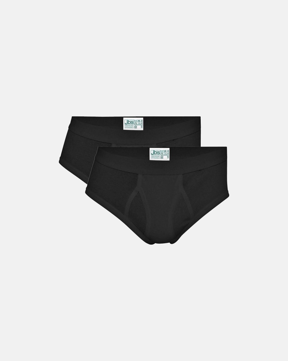 JBS Briefs m. gylp 2-pak | 100% økologisk bomuld | Sort - S