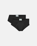Briefs m. gylp 2-pak, 100% økologisk bomuld, Sort