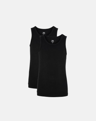 Tanktop "kids" 2-pak | Bambusviskose | Sort -JBS
