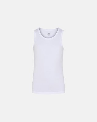 Tanktop "kids" 2-pak, Bambusviskose, Hvid