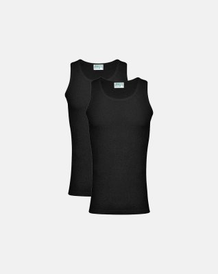 Tanktop 2-pak, 100 % økologisk bomuld, Sort