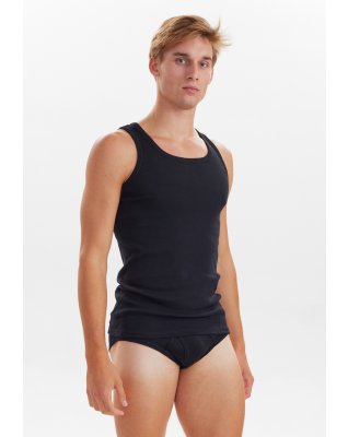 Tanktop 2-pak, 100 % økologisk bomuld, Sort