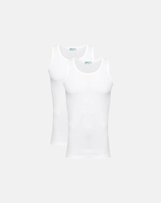 Tanktop 2-pak, 100 % økologisk bomuld, Hvid