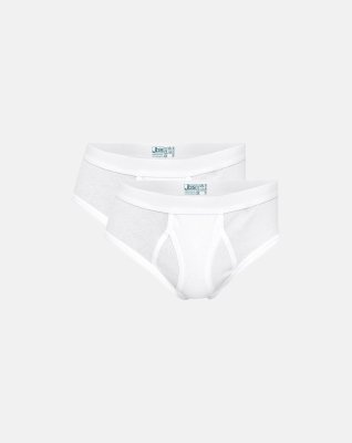 Briefs m. gylp 2-pak, 100% økologisk bomuld, Hvid