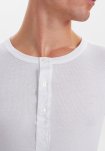 Langærmet t-shirt "grandad" | 100% bomuld | Hvid -JBS