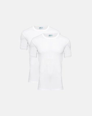 T-shirt "o-neck" 2-pak, 100% økologisk bomuld, Hvid