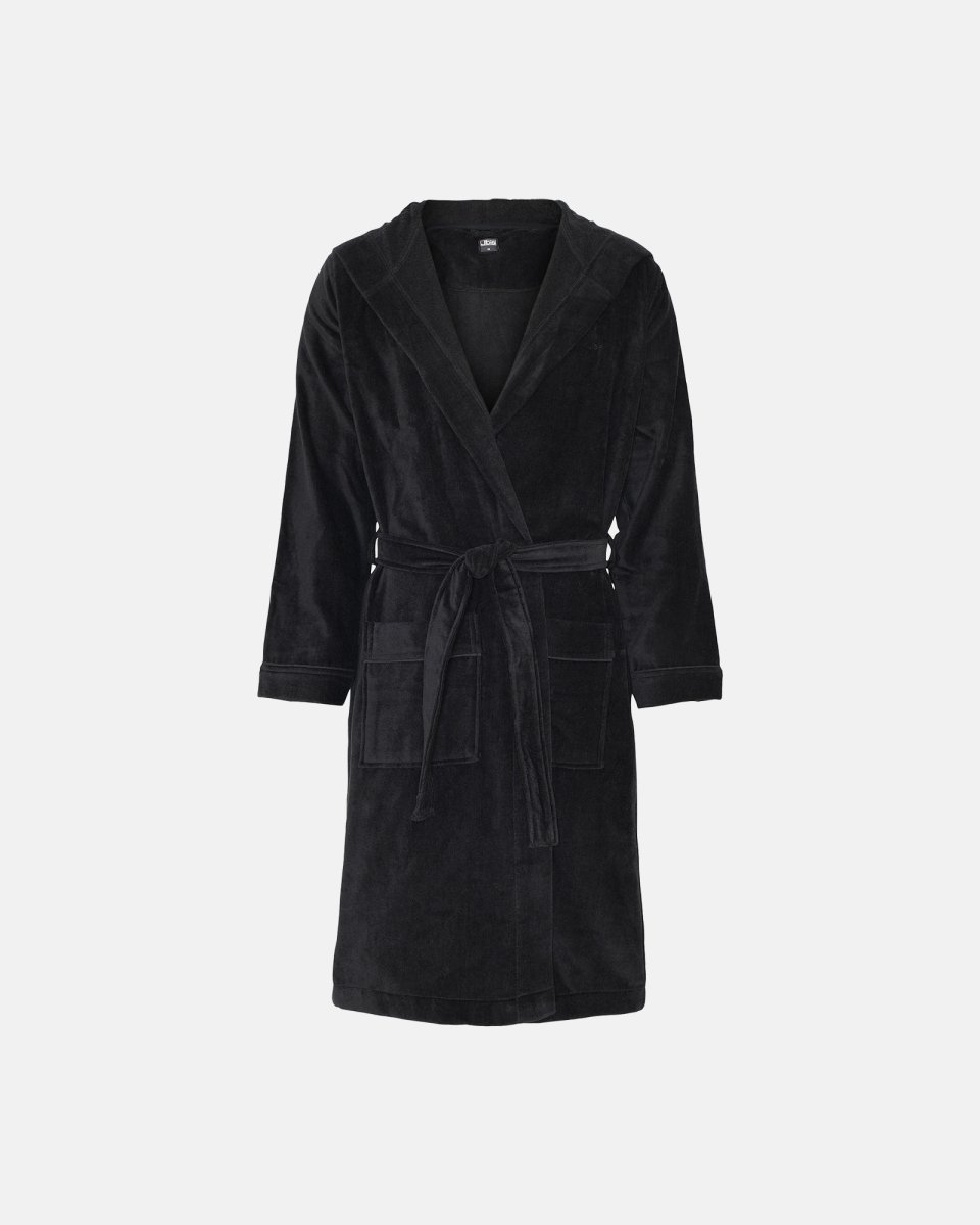 JBS Badekåbe m. hætte | 100% velour bomuld | Sort - M