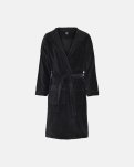 Badekåbe m. hætte | 100% velour bomuld | Sort -JBS