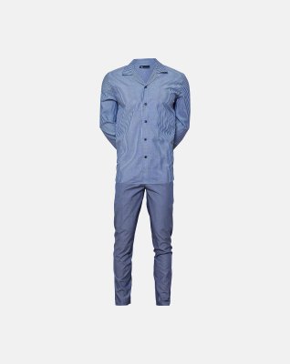 Pyjamas | 100% vævet bomuld | Blå -JBS
