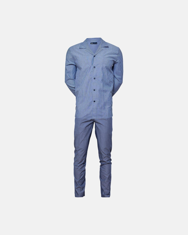 Pyjamas | 100% vævet bomuld | Blå
