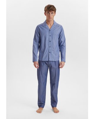 Pyjamas | 100% vævet bomuld | Blå -JBS