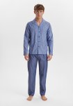 Pyjamas | 100% vævet bomuld | Blå -JBS