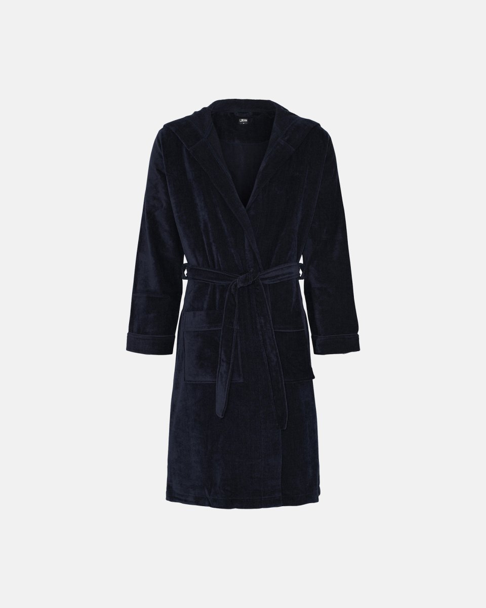 JBS Badekåbe m. hætte | 100% velour bomuld | Navy - S