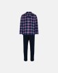 Pyjamassæt "flannel" | 100% bomuld | Blå og rødternet - JBS