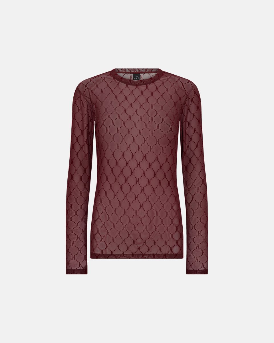 Hype the Detail Bluse 'Mesh' | Polyamid | Bordeaux - S