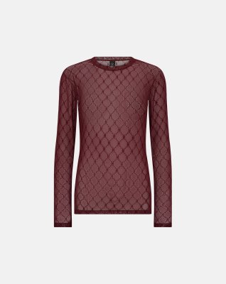 Bluse 'Mesh' | Polyamid | Bordeaux -Hype the Detail