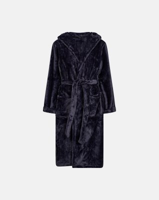 Badekåbe m. hætte, 100% polyester, Navy
