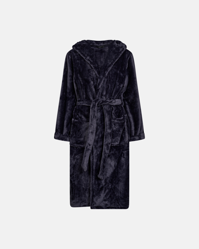 Badekåbe m. hætte | 100% polyester | Navy