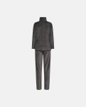 Pyjamas sæt i velour, Bomuld, Grå