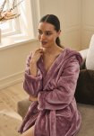 Badekåbe m. hætte, 100% polyester, Rosa