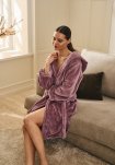 Badekåbe m. hætte | 100% polyester | Rosa -Decoy