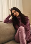 Pyjamas sæt i velour, Bomuld, Rosa