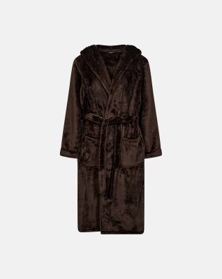 Badekåbe m. hætte | 100% polyester | Brun -Decoy