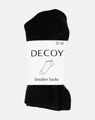 Footie finstrikket | Bomuld | Sort -Decoy