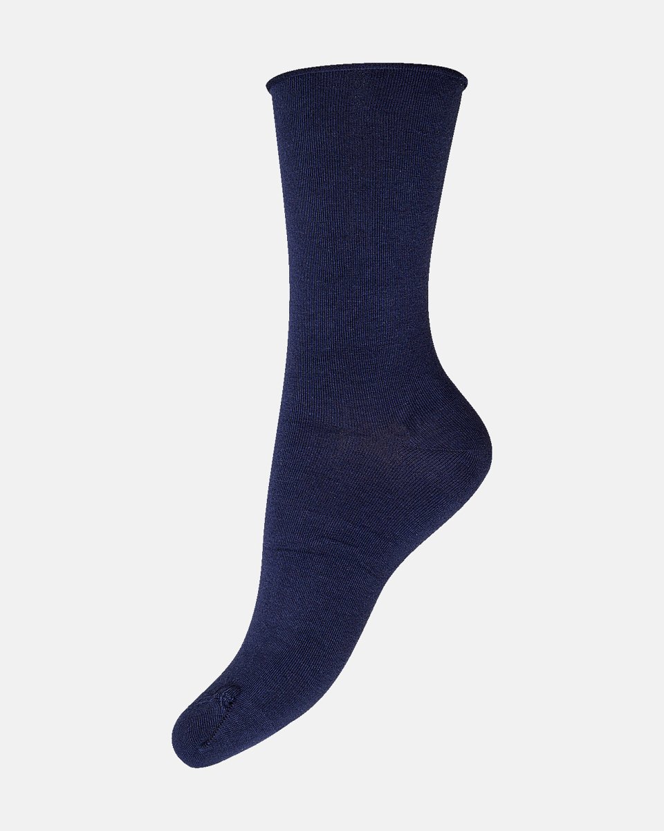 Decoy Ankelstrømper 'Fine knit' | Bomuld | Blå - 37-41