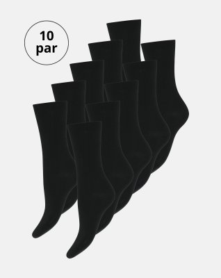 10-pak strømper, Bomuld, Sort