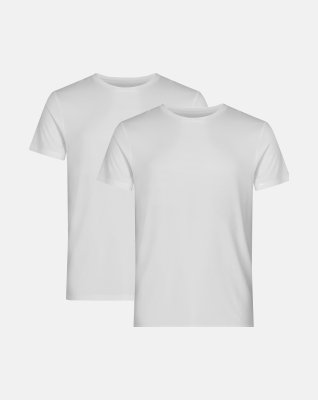 T-shirt, 2-pak, 100% Økologisk bomuld, Hvid
