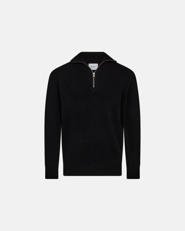 Strik m. zip liam | Uld | Sort