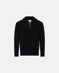Liam zip pullover, Uld, Sort